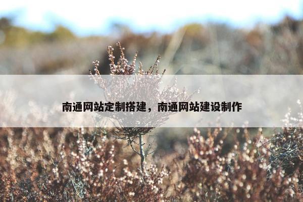 南通网站定制搭建，南通网站建设制作