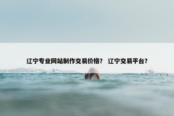 辽宁专业网站制作交易价格？ 辽宁交易平台？