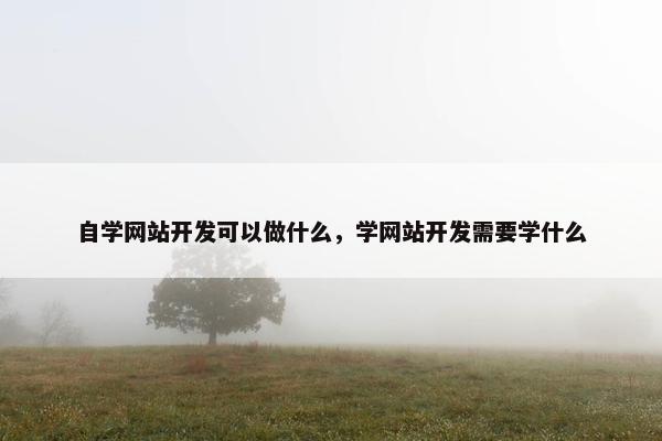 自学网站开发可以做什么，学网站开发需要学什么