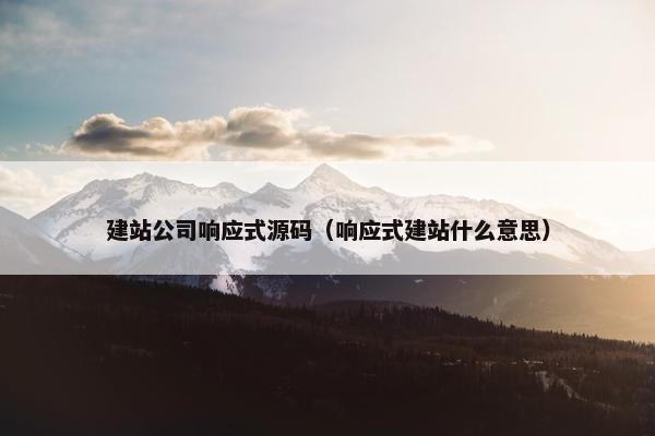 建站公司响应式源码（响应式建站什么意思）
