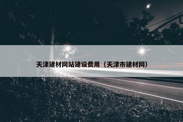 天津建材网站建设费用（天津市建材网）