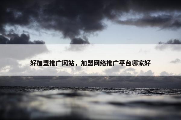 好加盟推广网站，加盟网络推广平台哪家好