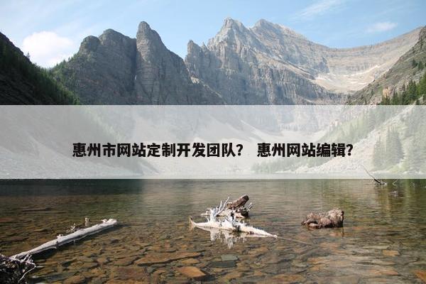 惠州市网站定制开发团队？ 惠州网站编辑？