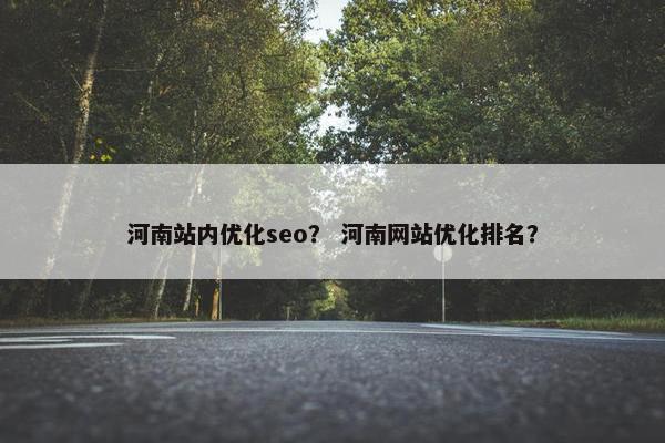 河南站内优化seo？ 河南网站优化排名？