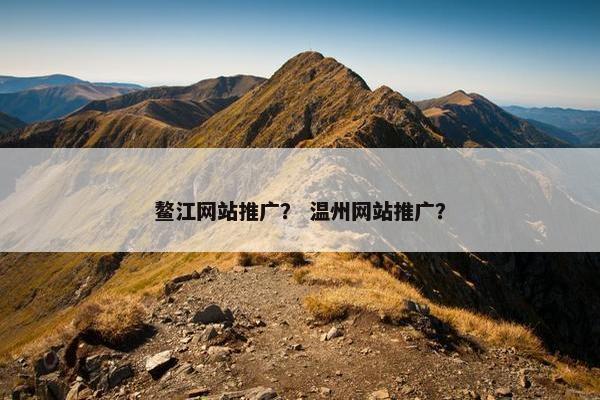 鳌江网站推广？ 温州网站推广？