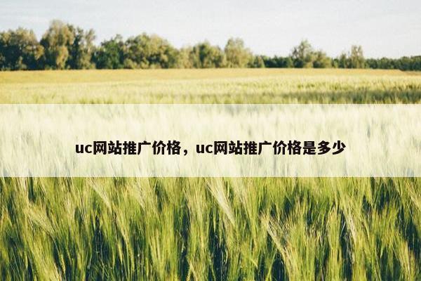 uc网站推广价格，uc网站推广价格是多少