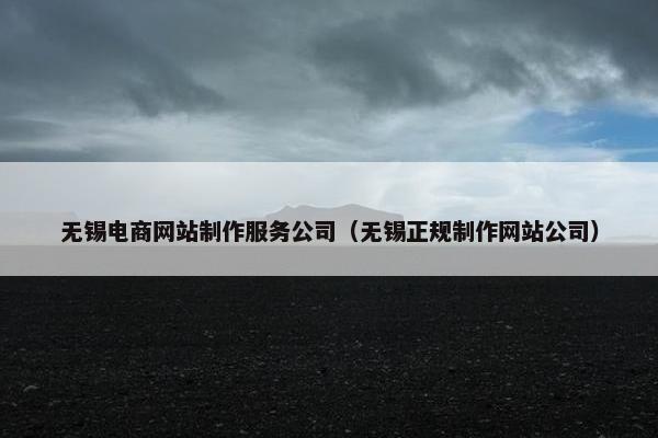 无锡电商网站制作服务公司（无锡正规制作网站公司）