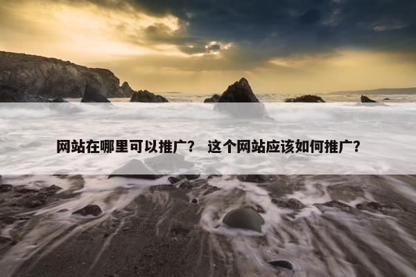 网站在哪里可以推广？ 这个网站应该如何推广？