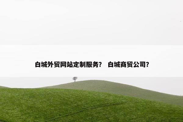 白城外贸网站定制服务？ 白城商贸公司？