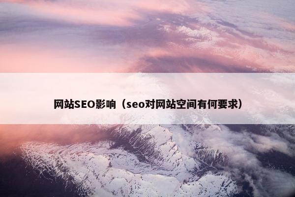网站SEO影响（seo对网站空间有何要求）