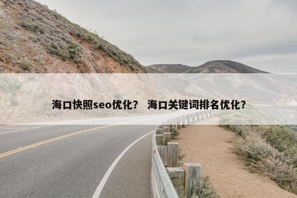 海口快照seo优化？ 海口关键词排名优化？