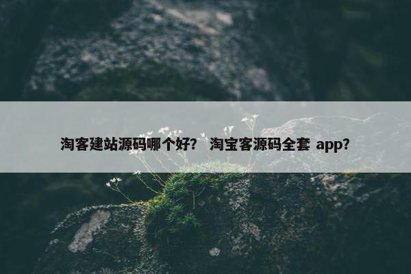 淘客建站源码哪个好？ 淘宝客源码全套 app？