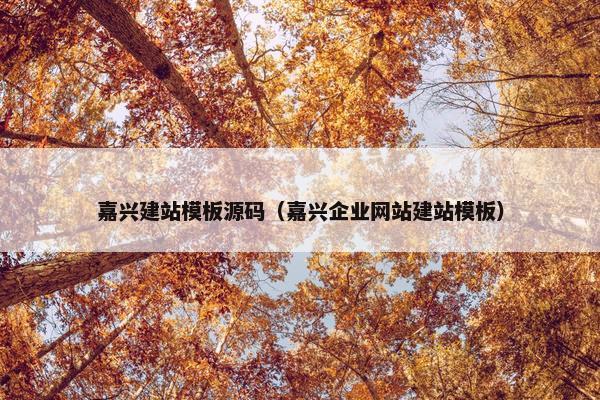 嘉兴建站模板源码（嘉兴企业网站建站模板）