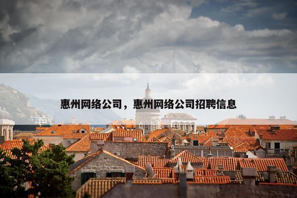 惠州网络公司，惠州网络公司招聘信息