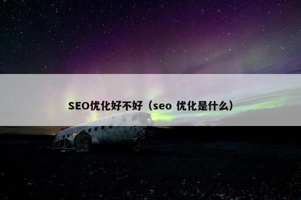 SEO优化好不好（seo 优化是什么）