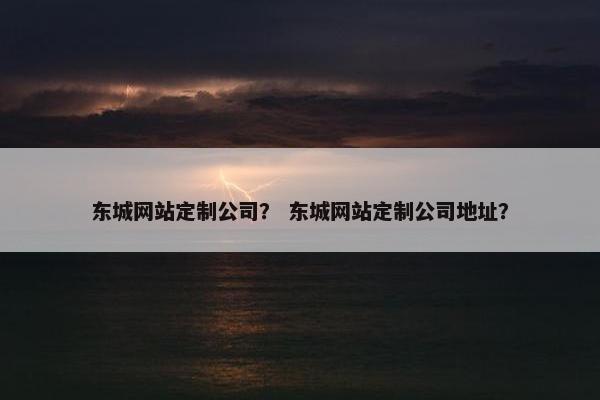 东城网站定制公司？ 东城网站定制公司地址？