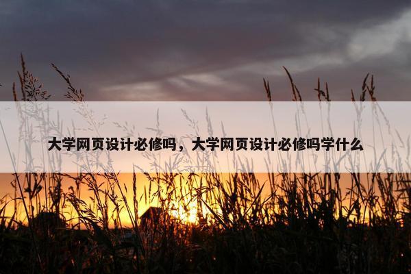 大学网页设计必修吗，大学网页设计必修吗学什么