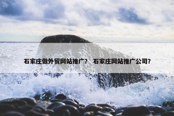 石家庄做外贸网站推广？ 石家庄网站推广公司？