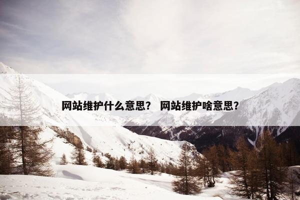 网站维护什么意思？ 网站维护啥意思？