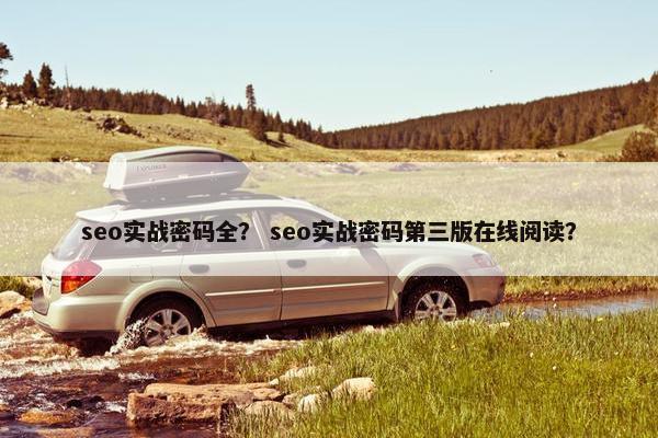 seo实战密码全？ seo实战密码第三版在线阅读？