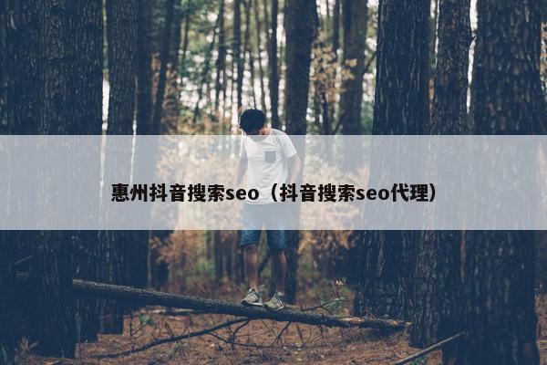 惠州抖音搜索seo（抖音搜索seo代理）