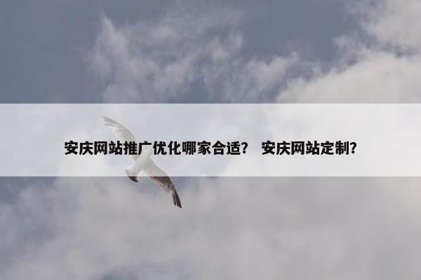 安庆网站推广优化哪家合适？ 安庆网站定制？