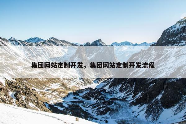 集团网站定制开发，集团网站定制开发流程