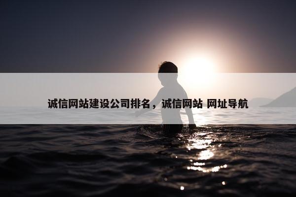 诚信网站建设公司排名，诚信网站 网址导航