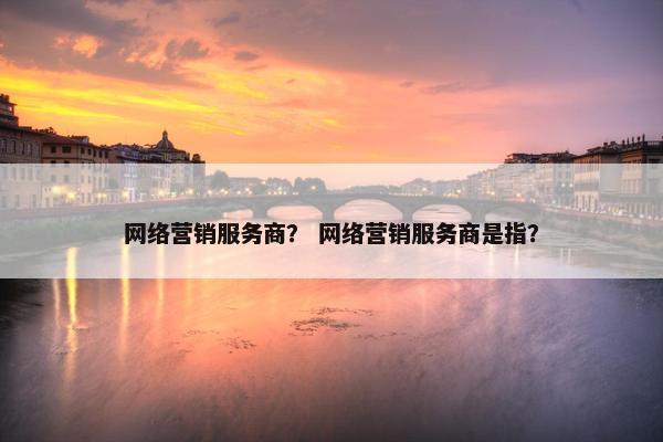 网络营销服务商？ 网络营销服务商是指？