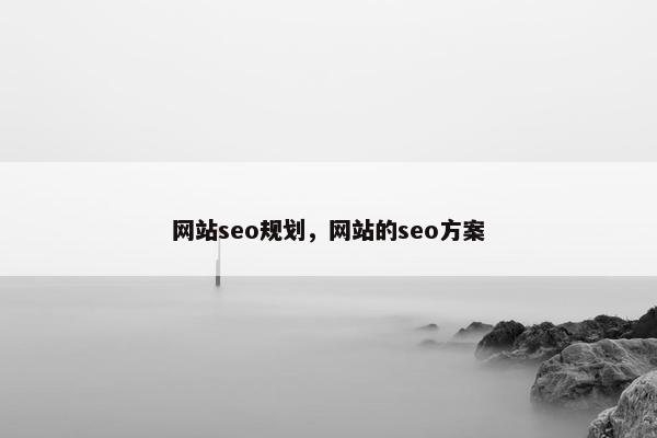 网站seo规划，网站的seo方案
