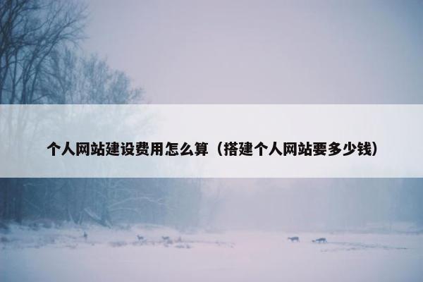 个人网站建设费用怎么算（搭建个人网站要多少钱）