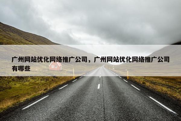 广州网站优化网络推广公司，广州网站优化网络推广公司有哪些