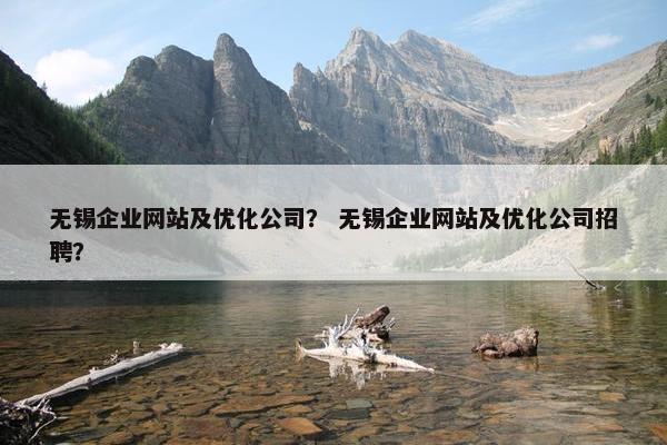 无锡企业网站及优化公司？ 无锡企业网站及优化公司招聘？