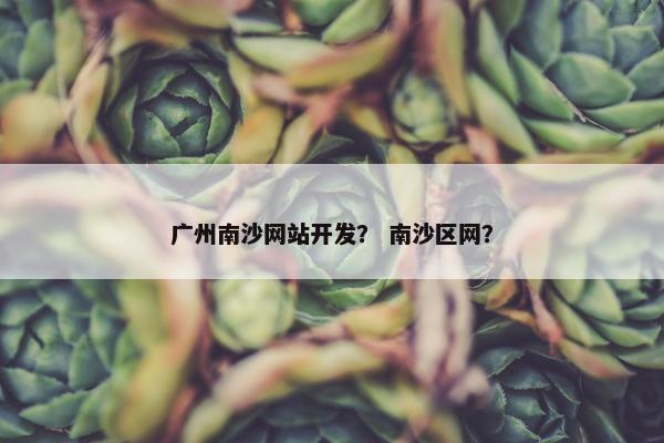 广州南沙网站开发？ 南沙区网？