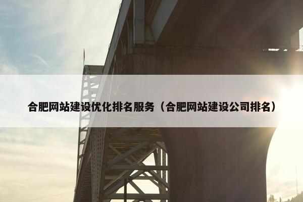 合肥网站建设优化排名服务（合肥网站建设公司排名）