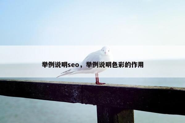 举例说明seo，举例说明色彩的作用