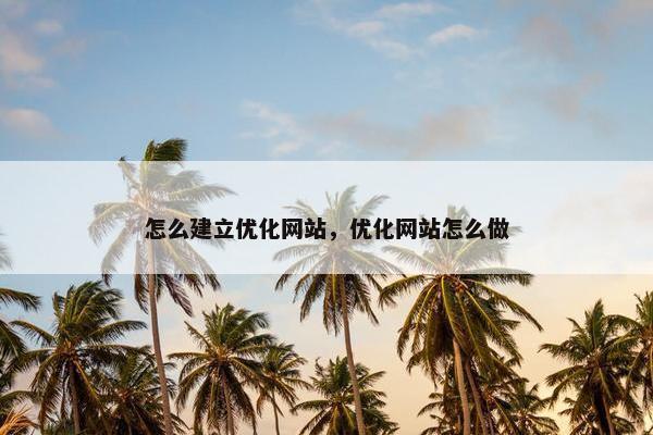 怎么建立优化网站，优化网站怎么做