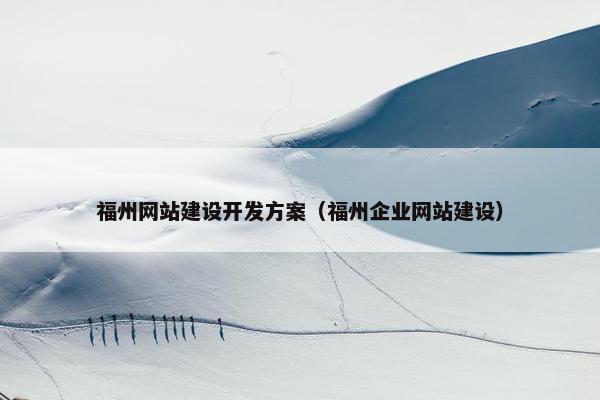 福州网站建设开发方案（福州企业网站建设）