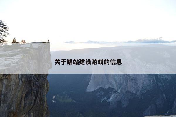 关于娼站建设游戏的信息