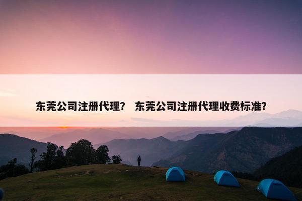 东莞公司注册代理？ 东莞公司注册代理收费标准？
