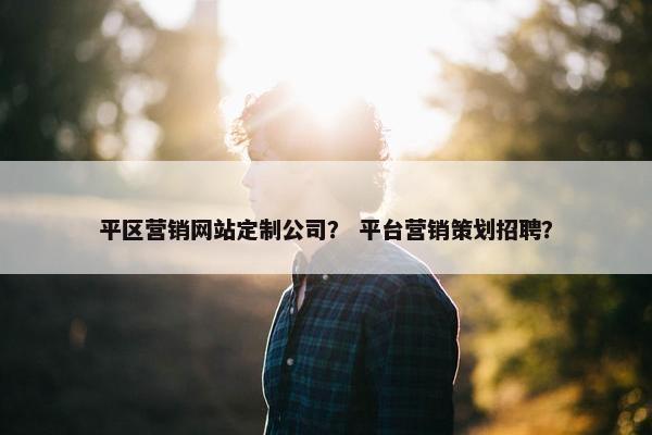 平区营销网站定制公司？ 平台营销策划招聘？