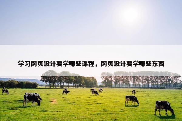 学习网页设计要学哪些课程，网页设计要学哪些东西