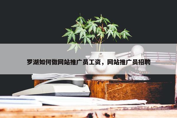 罗湖如何做网站推广员工资，网站推广员招聘