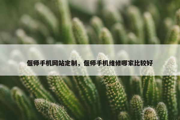 偃师手机网站定制，偃师手机维修哪家比较好