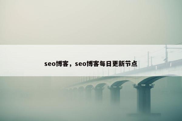 seo博客，seo博客每日更新节点