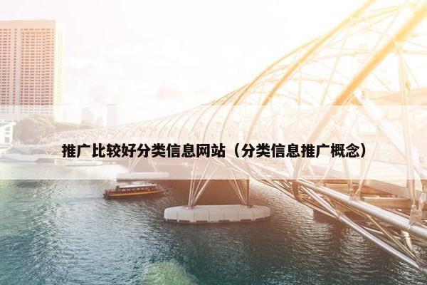 推广比较好分类信息网站（分类信息推广概念）