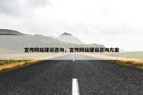宣传网站建设咨询，宣传网站建设咨询方案