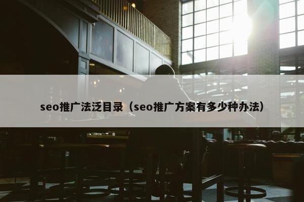 seo推广法泛目录（seo推广方案有多少种办法）