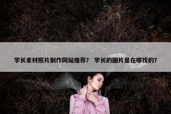 学长素材照片制作网站推荐？ 学长的图片是在哪找的？
