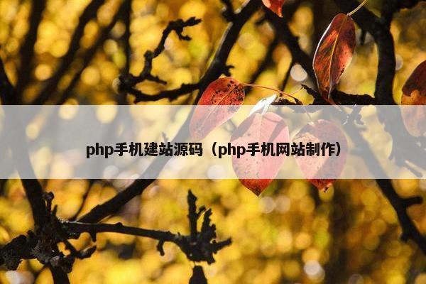 php手机建站源码（php手机网站制作）